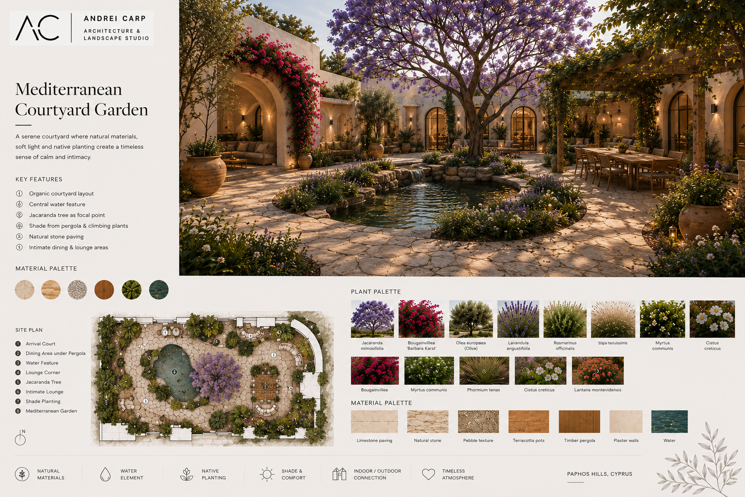 Mediterranean Courtyard Garden