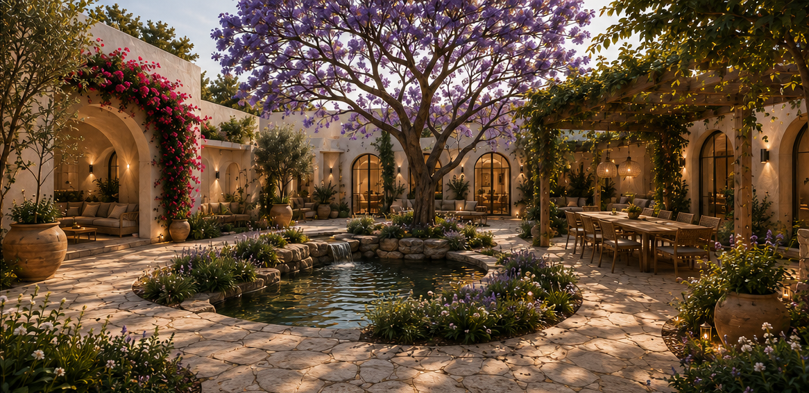 Mediterranean Courtyard Garden